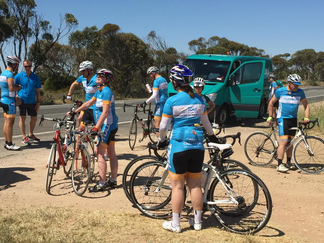 #tourxoz 37 Degrees and rising. Hot relentless winds 80km mark.70 to go