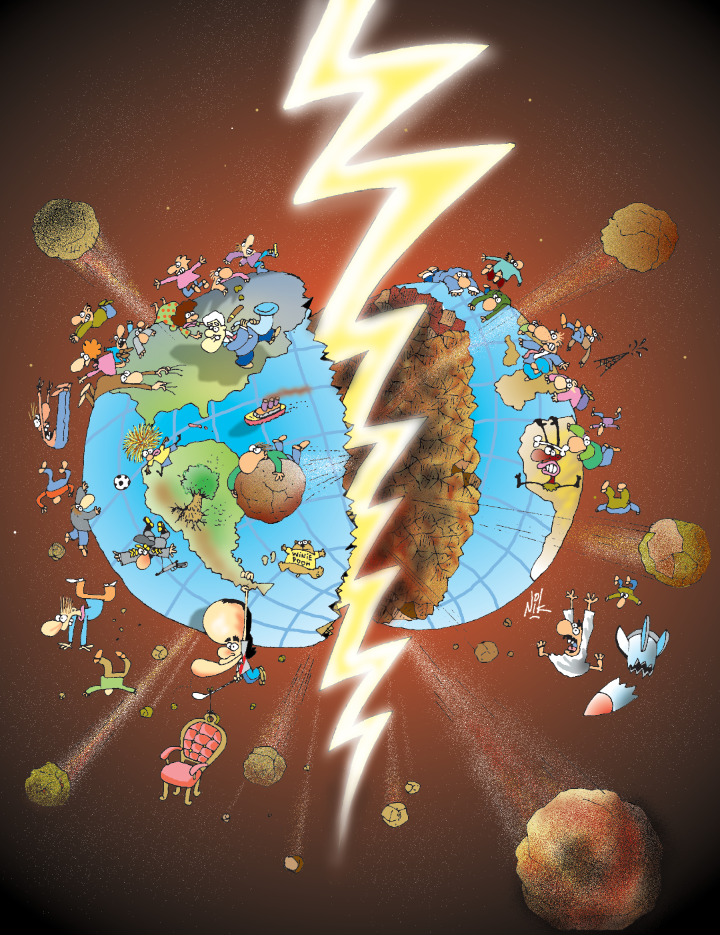Nikgaturro's tweet photo. Mirá este dibujo que hice en 1995, cuando me preguntaron cómo me imaginaba el Mundo dentro de 20 años. http://t.co/zWjrddRlGd