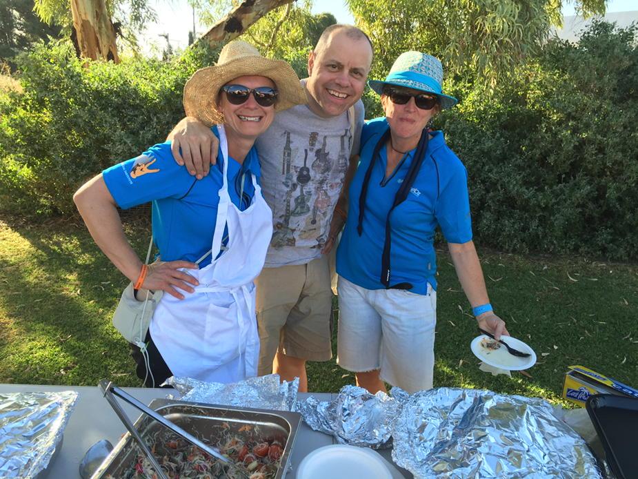 Our wonderful support crew Deb and Dudes with Gazza. #tourxoz