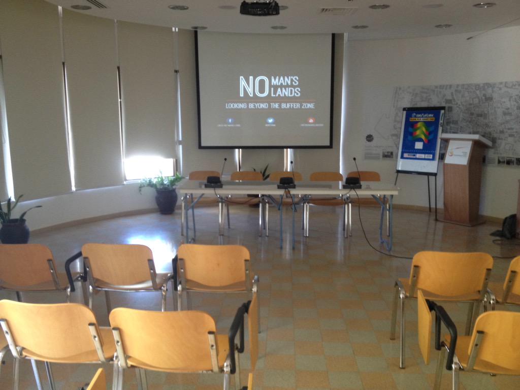 AlPinkerton's tweet photo. Getting set up for #IntoNML academic panel - looking beyond the Buffer Zone! 10.30 at @H4Cooperation @UKinCyprus http://t.co/9CpldVbH5y