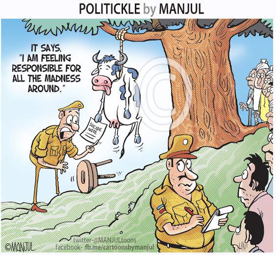 aniqa_rizvi's tweet photo. Today's #cartoon on #DadriIncident #DadriMurder #BeefBan #DadriDrama #StopBeefBan http://t.co/r2bJmd0yPA