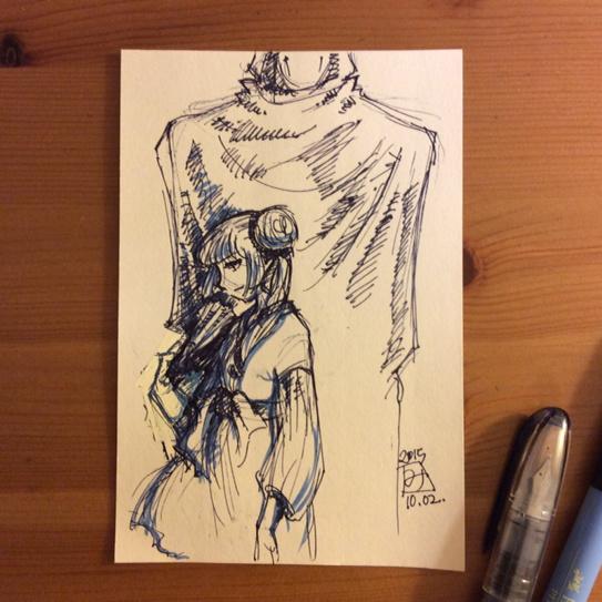 kaijyuu_m's tweet photo. Day 2 #inktober #pilotpetit #fountainpen #pittartistpen #brushpen #vampireprincessmiyu http://t.co/n67HwIkobh