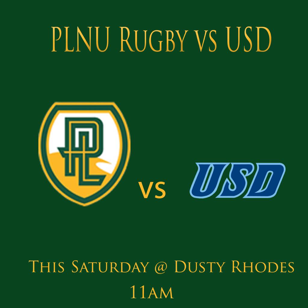 PLNU_Rugby's tweet photo. Come out and support the boys at Dusty Rhodes at 11am tomorrow for their first game vs USD @PLNU http://t.co/lyz4E8Wcu7