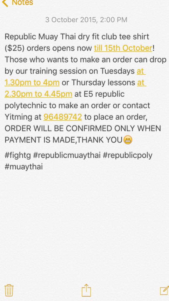RPMuayThai's tweet photo. Our very own 2015 REPUBLIC MUAY THAI CLUB TEE going at $25 #republicmuaythai #rpmt #rpmuaythai http://t.co/OnfyzI7k8y