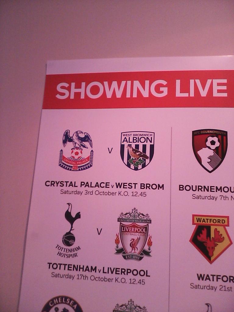 Happy Saturday sports fans.
Crystal Palace V West Brom 12.45.
Then all the rugby.