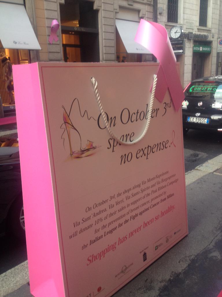 SergeAutrique's tweet photo. Pink Ribbon in Milano #PinkRibbonBE http://t.co/rdIoraocGH