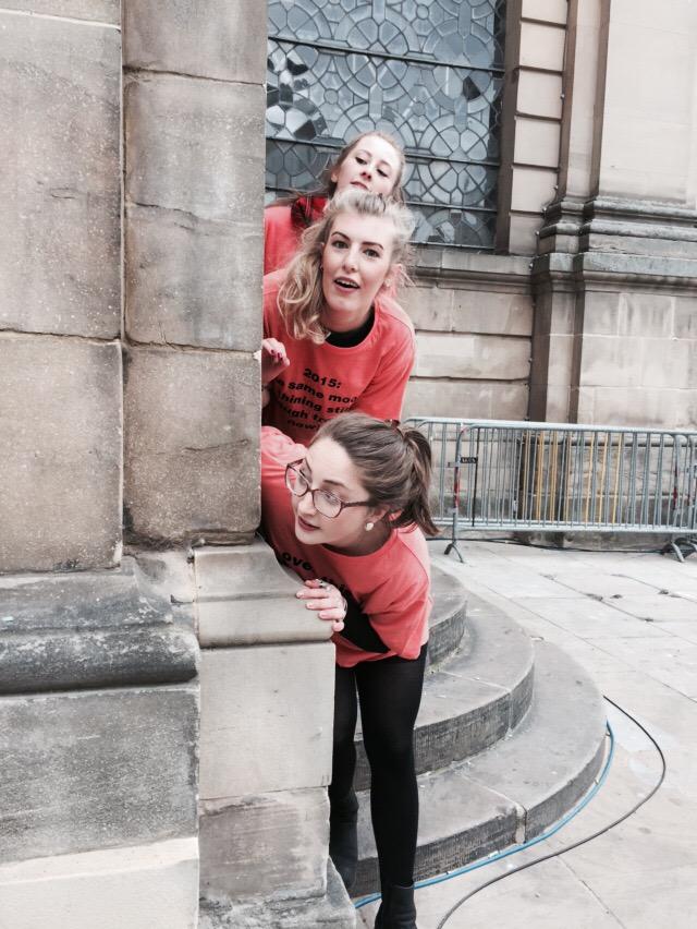 CatherineOgle's tweet photo. T shirt trilogy perform poetry on the move @bhamcathedral #SomethingGood300 @BirminghamDrama http://t.co/IpCsqdrB22