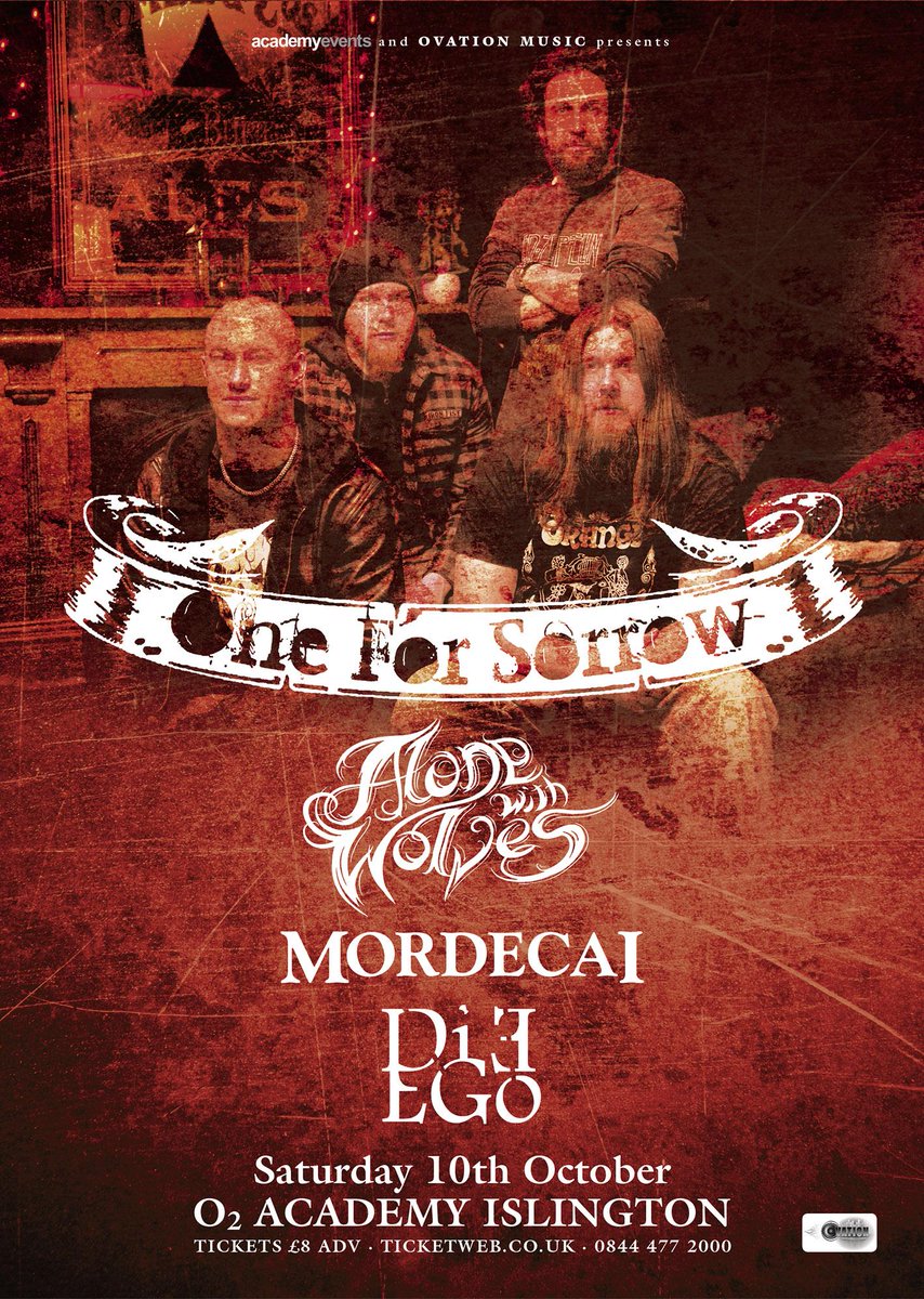 1 WK TODAY! <a href="/OneForSorrowUK/">One For Sorrow</a> headline 02AcdmyIslington1 w/<a href="/AWW_UK/">Alone With Wolves</a> Mordecai <a href="/DieEgoMetal/">Die-Ego</a> <a href="/LDNMetalMonthly/">London Metal Monthly</a> #metal PLS RT