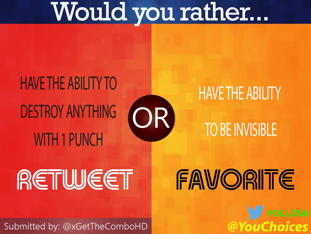 YouChoices's tweet photo. Would you rather... http://t.co/tHZRZfFxH0