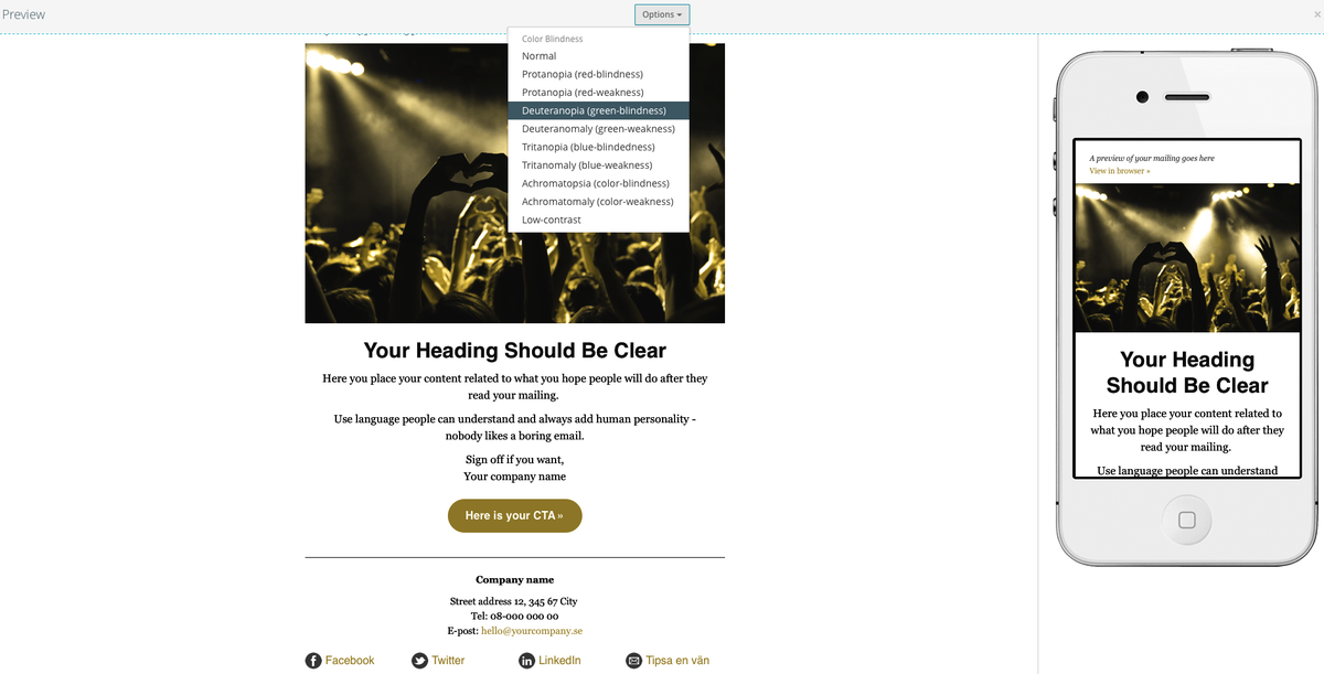 MailDirect's tweet image. This photo shows what it’s like to read an email with a color-vision deficiency buff.ly/1MCRmiJ
