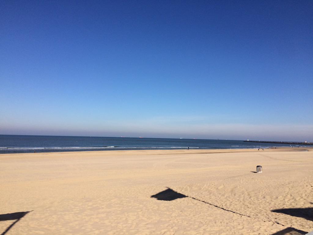 Marc_Krans's tweet photo. Zo start je een werkdag. Met koffie op het strand. http://t.co/lkvBl0IjtK