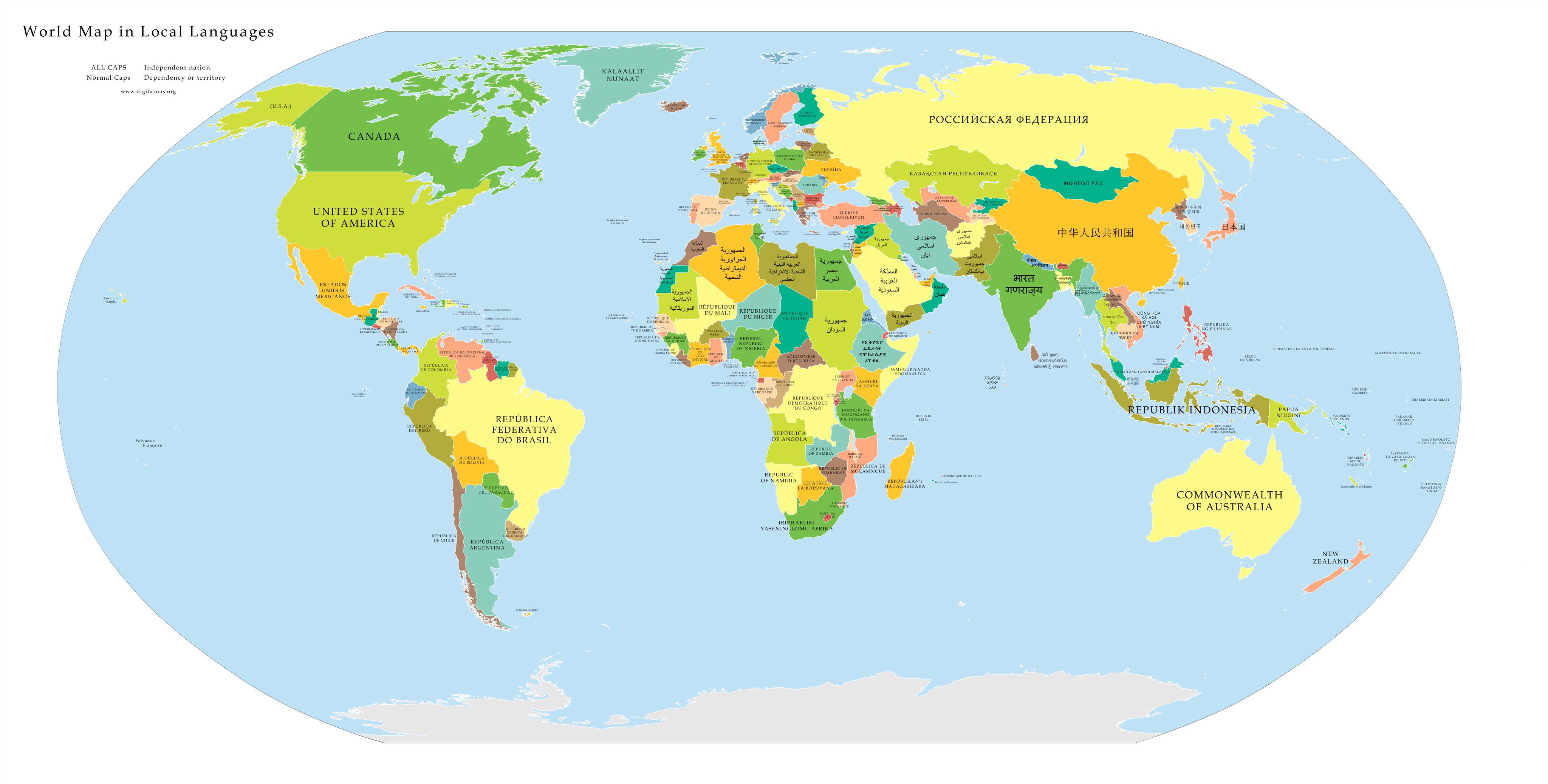 World Map With All Countries Labeled Onlmaps On Twitter: "High Resolution Political Map Of The World, With Countries  Labeled In Their Native Language #Map #Maps Http://T.co/9Kf8E0Zr7G" /  Twitter