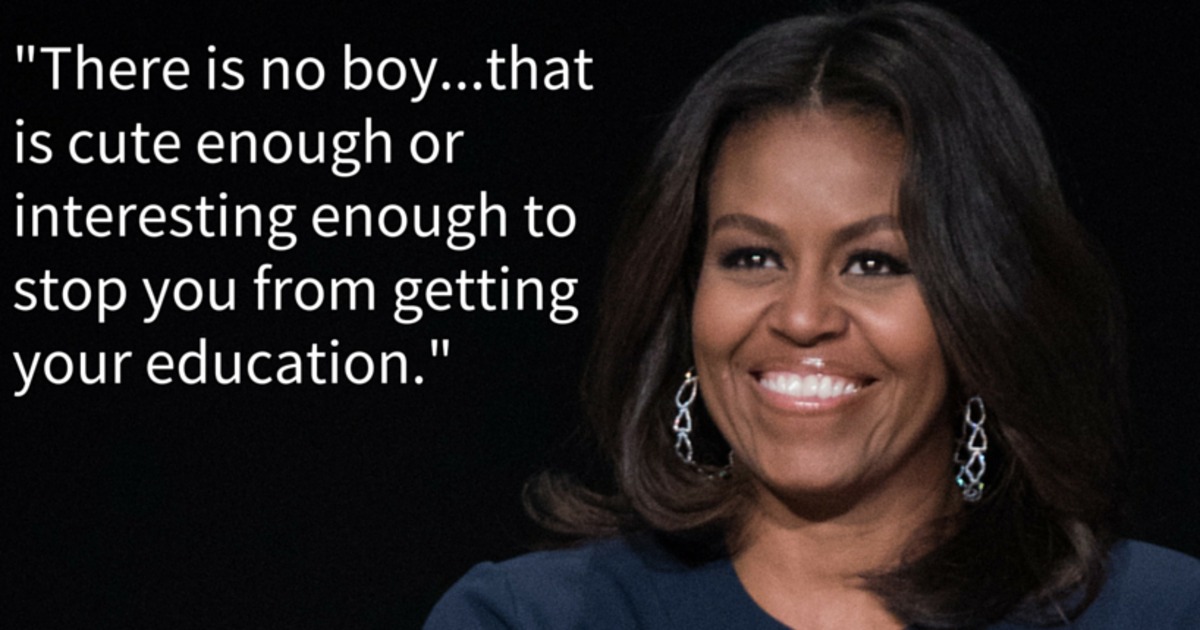 HuffPost's tweet photo. Michelle Obama dropped some wisdom every young girl should hear http://t.co/DEWfSmY8Xs http://t.co/i6AXBx9heC