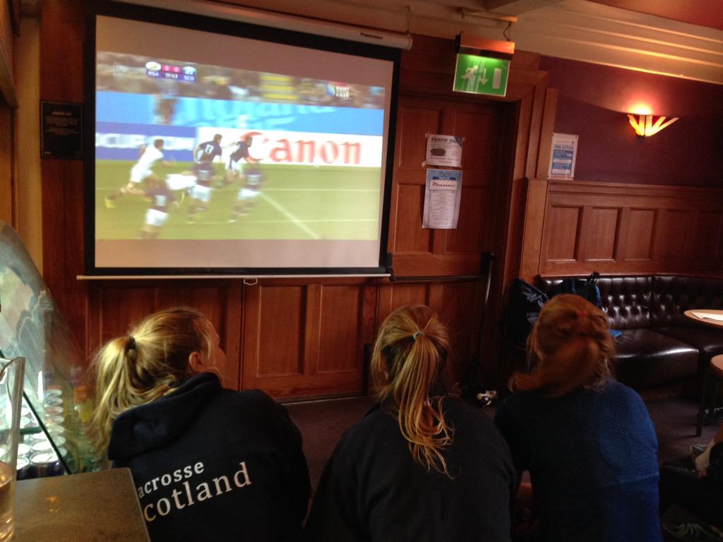 ScotlandLax's tweet photo. Team watching RSA v #Scotland after our first training day back after European champions. #letsgoscotland #rwc http://t.co/uguVZd82zV
