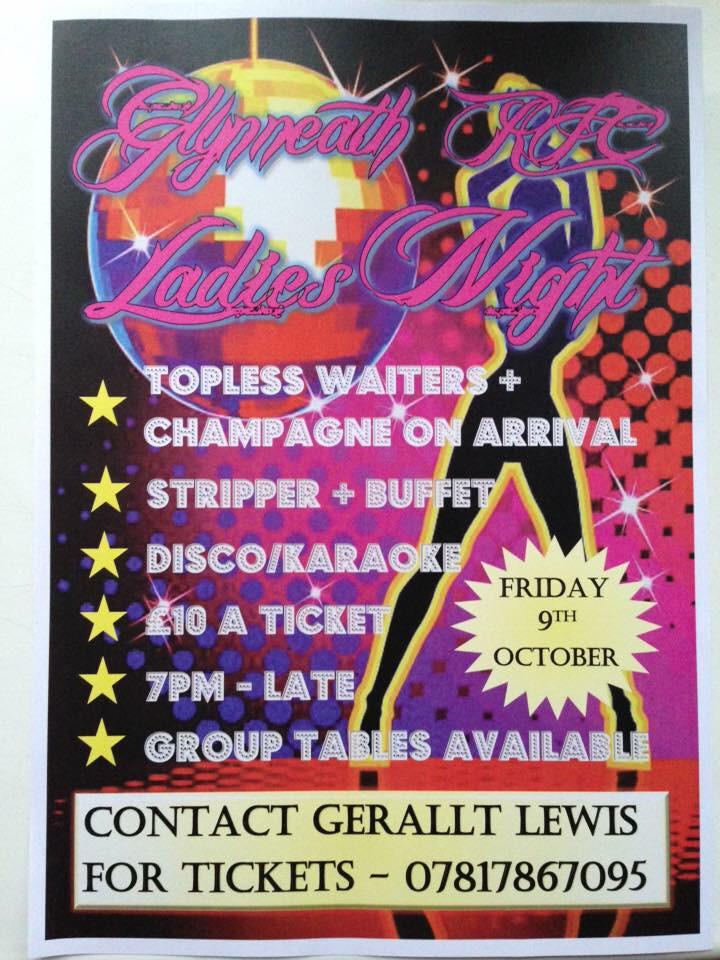 GeralltLewis's tweet photo. Just under a week until ladies night.. Contact me for tickets!!! @glynrfc http://t.co/HmE6YNhg49