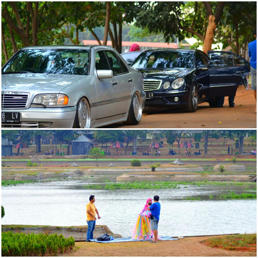 Furikha's tweet photo. ini judulnya bukan motret mobil2 LV nya daddy, tp motret kerempongan amih yg rempong mau foto dadakan ala Mom &amp; Baby http://t.co/ZijY9bSGEx