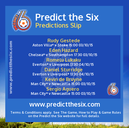danmoremon's tweet image. I just predicted 6 ANYTIME goalscorers for £1 for a chance to win £10,000 @PredictTheSix! #PT6 predictthesix.com