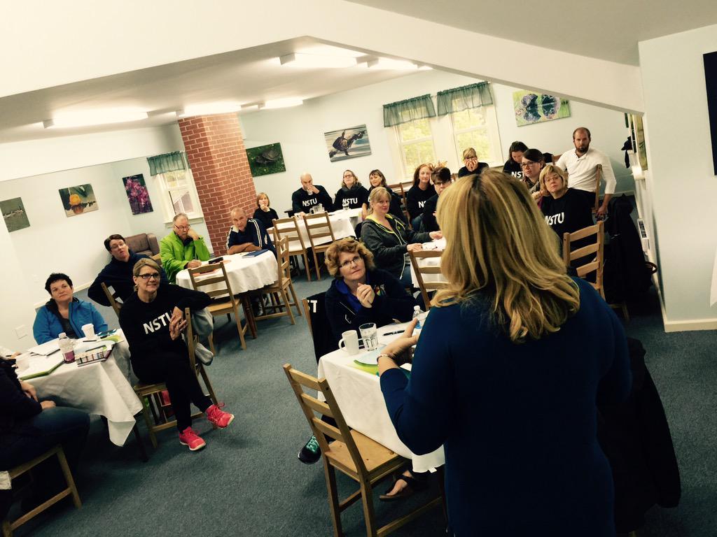 QueensLocal's tweet photo. Morning session with Deb McIsaac (@linganbay) at the @QueensLocal @LunCoNSTU #NSTU #RepRetreat at the #MilfordHouse http://t.co/1zoj83ZAYV