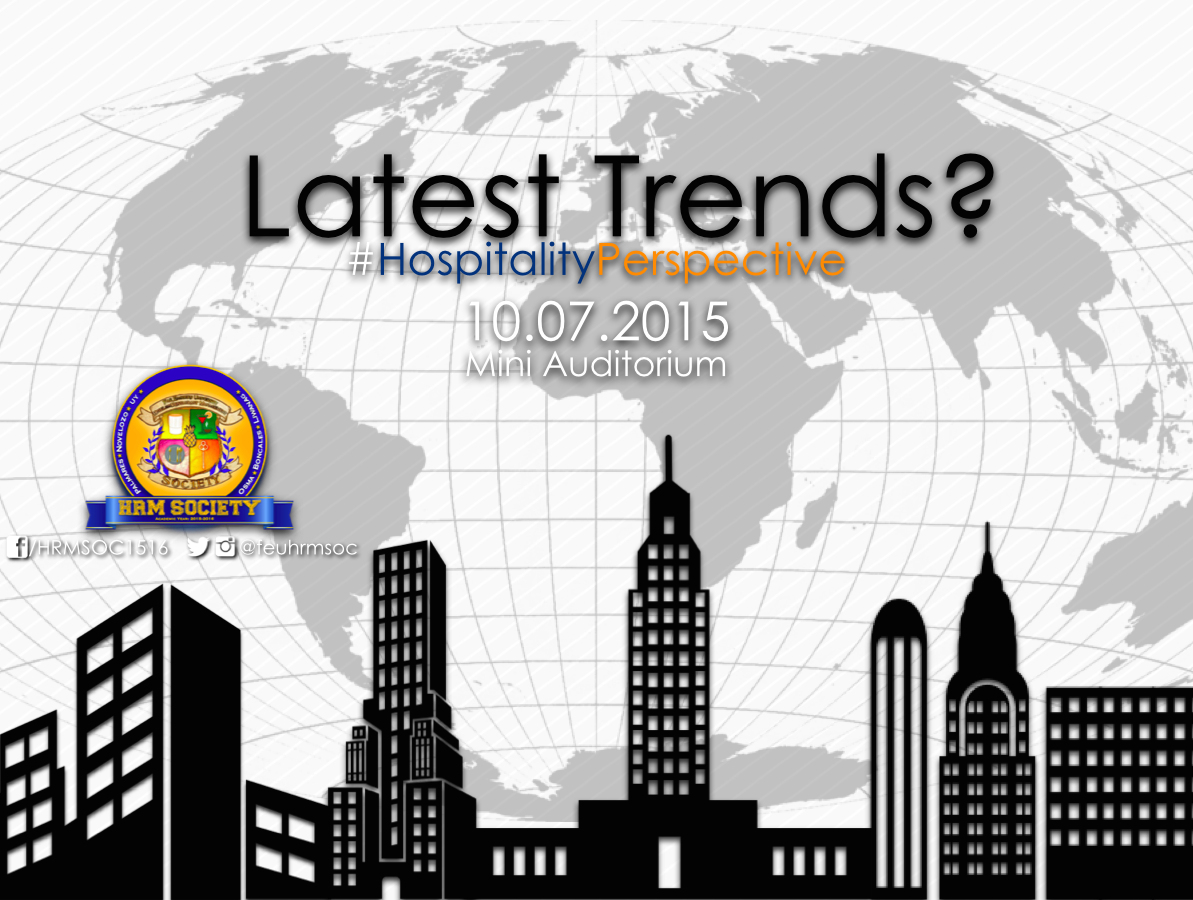 feuhrmsoc's tweet photo. Latest Trends? 
#HospitalityPerspective
Open to all 3rd Year &amp; 4th Year HRM Students.

#HRMSociety1516 http://t.co/LPo2q2Nabl