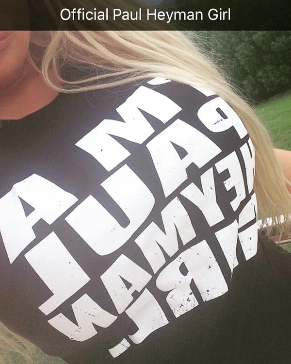 HeymanHustle's tweet photo. She's stretching out the letters! @LeviBabestation is a #PaulHeymanGirl http://t.co/bA8SO9Ioxm