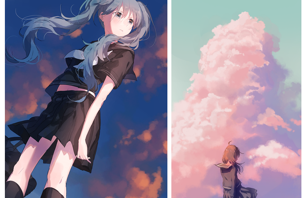 #絵描きさんと繋がりたい 
空と雲とセーラー服が好きです!
主にVOCALOID、オリジナル、時々版権を描きます～
よろしければ・・・! 