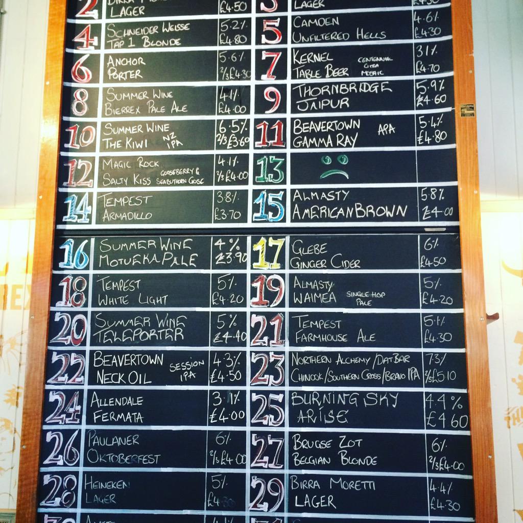 Bierrex's tweet photo. New boozes on the #boozeboard this morning @kernelbrewery table beer &amp; @brugse_zot for your supping pleasure. http://t.co/qUhoBrd48w