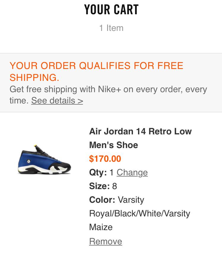 OutofLineClub's tweet image. Air Jordan 14 Retro Low #Laney Add to Cart Success