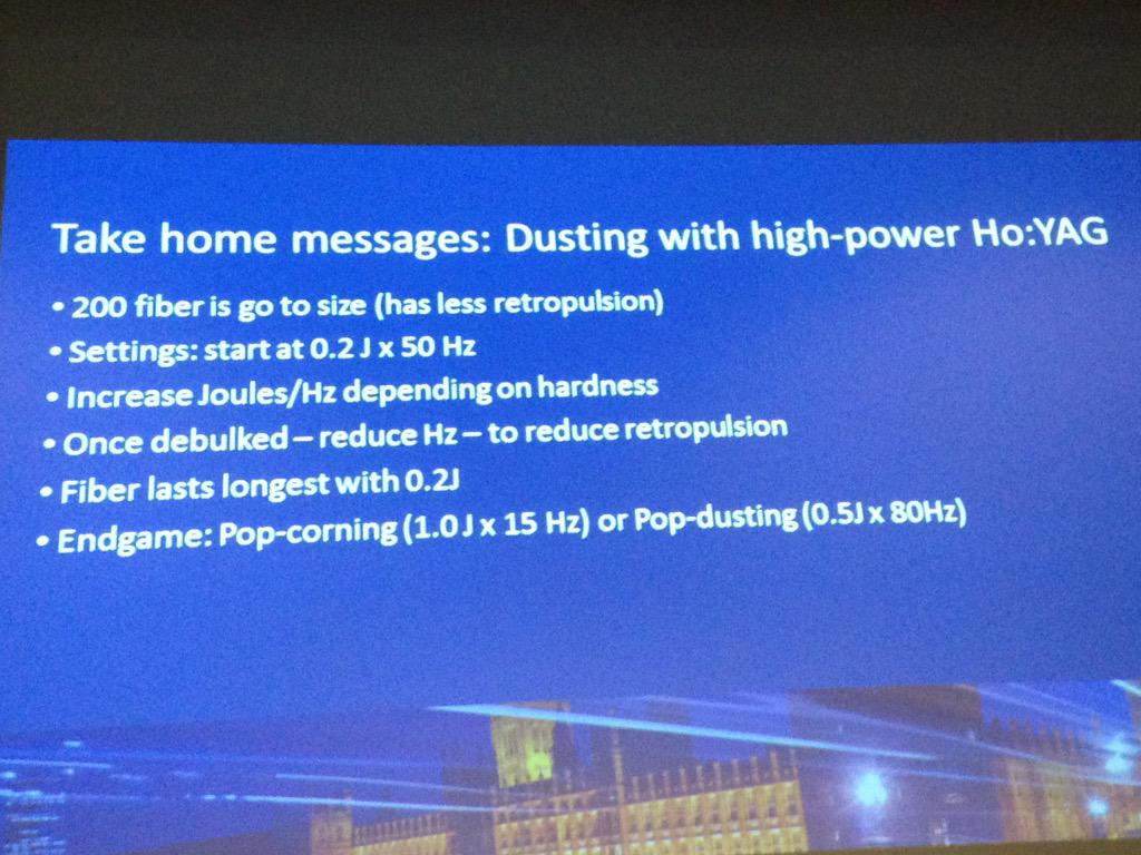 GuidoGiusti's tweet photo. A new terminology by @peepeeDoctor for lasertripsy #wce15 .. Pop-dusting (0.5J 80hz) I like it !👍 http://t.co/ADDs8zzpKL