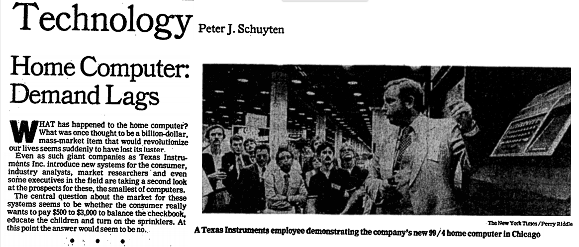 harrymccracken's tweet image. Your 1979 tech news update: The New York Times helpfully explains that home computers turned out to be a fad.