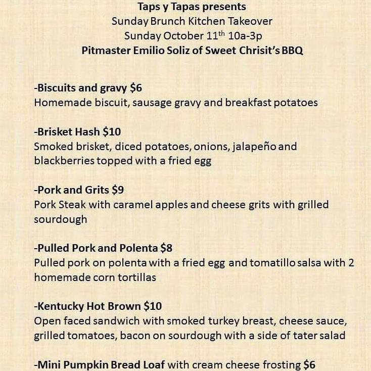 Menu for tomorrow's brunch service.