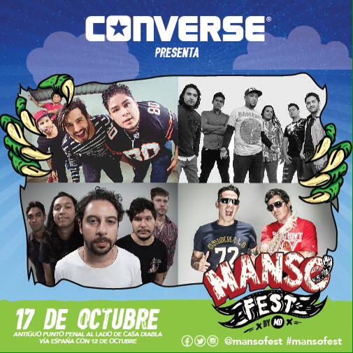 Ellos son parte del lineup de #Mansofest gracias a <a href="/ConversePanama/">Converse Panama</a> y <a href="/mix979/">Mix 97.9</a> no te puedes perder este rock fest!!