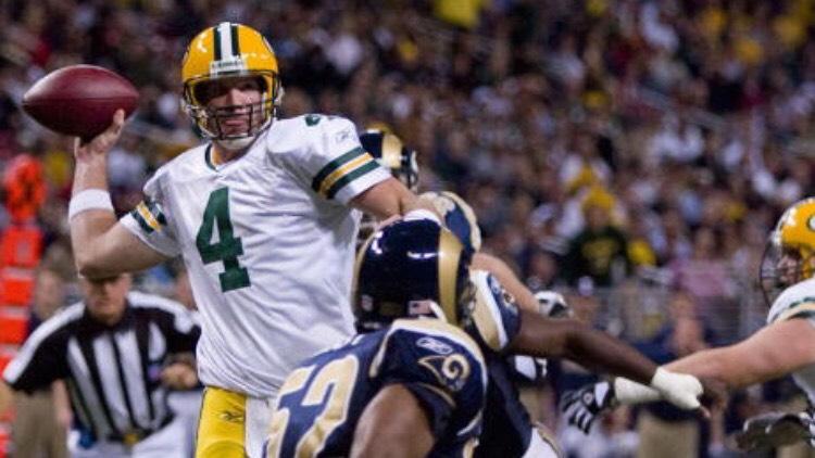 Happy 46th Birthday Brett Favre! Favre threw TD No. 46 against the Rams - the host the Sunday at noon. 