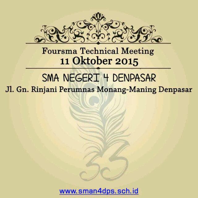 Akan ada Technical Meeting di SMAN 4 Dps pada pukul 10.00 WITA, bagi yg blm mendaftar lomba bisa langsung daftar ya!