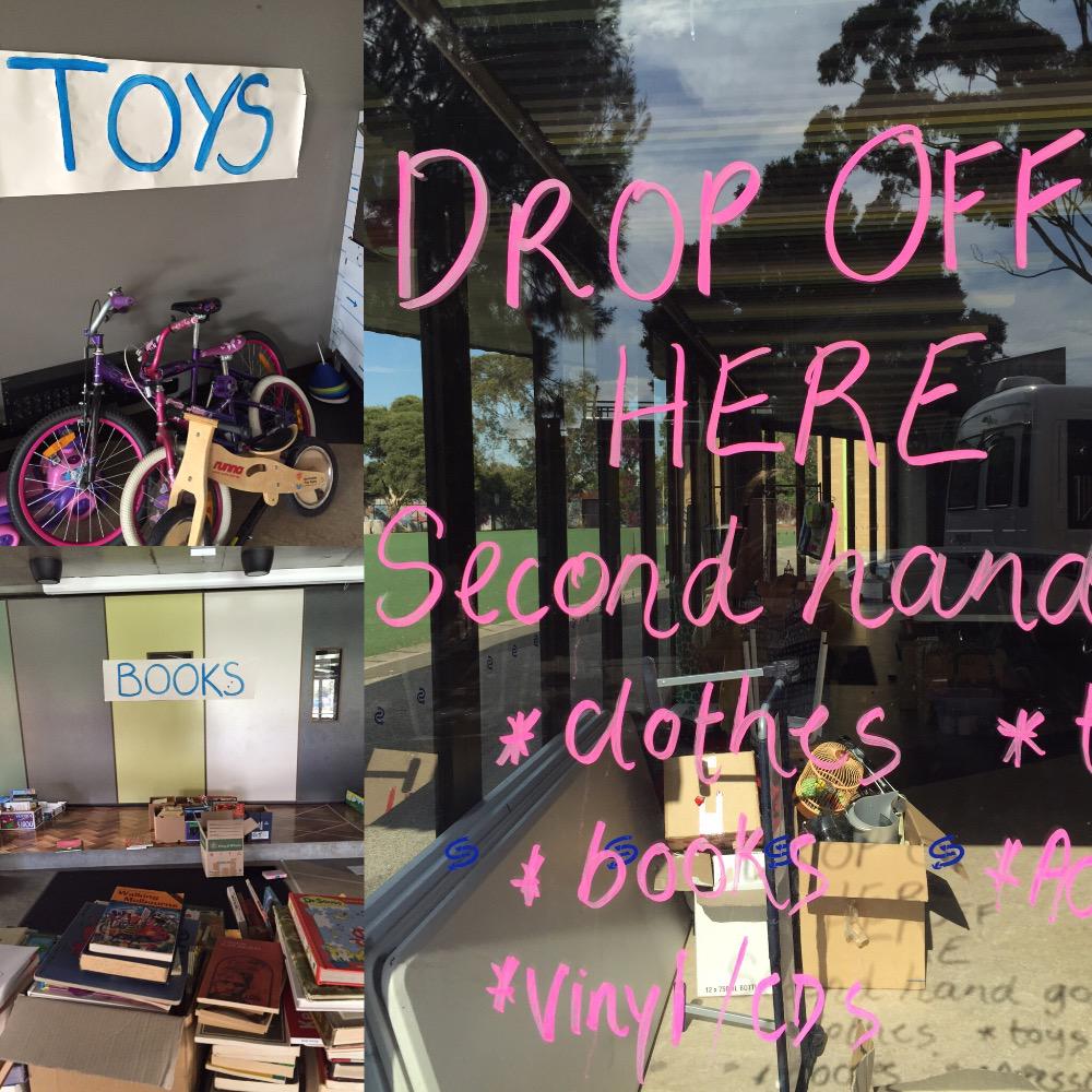 <a href="/Tempting_Fete/">Spensley Street Fete</a>. Open for Business. Donations of secondhand goods from 10-12 today at Spensley Street PS.