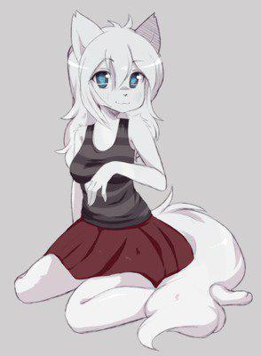 Anthro Arctic Fox Girl