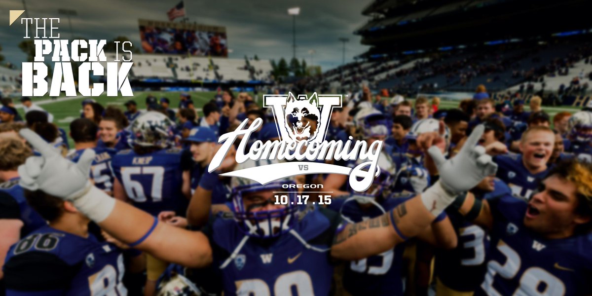 UWAthletics's tweet photo. Missing @UW_Football today? Be there when the Huskies take on Oregon next Saturday.
Tickets: http://t.co/ksRh8fz7JW http://t.co/oQv4n3fpAd