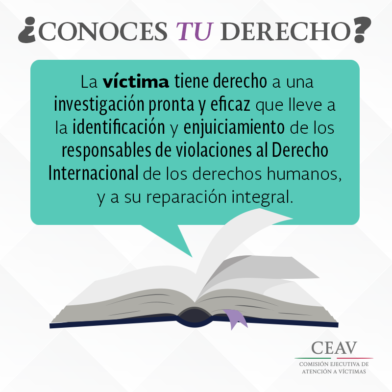 ¿Conoces tu derecho? Si eres victima de delito tienes derecho a investigación pronta y eficaz goo.gl/6x9LlL