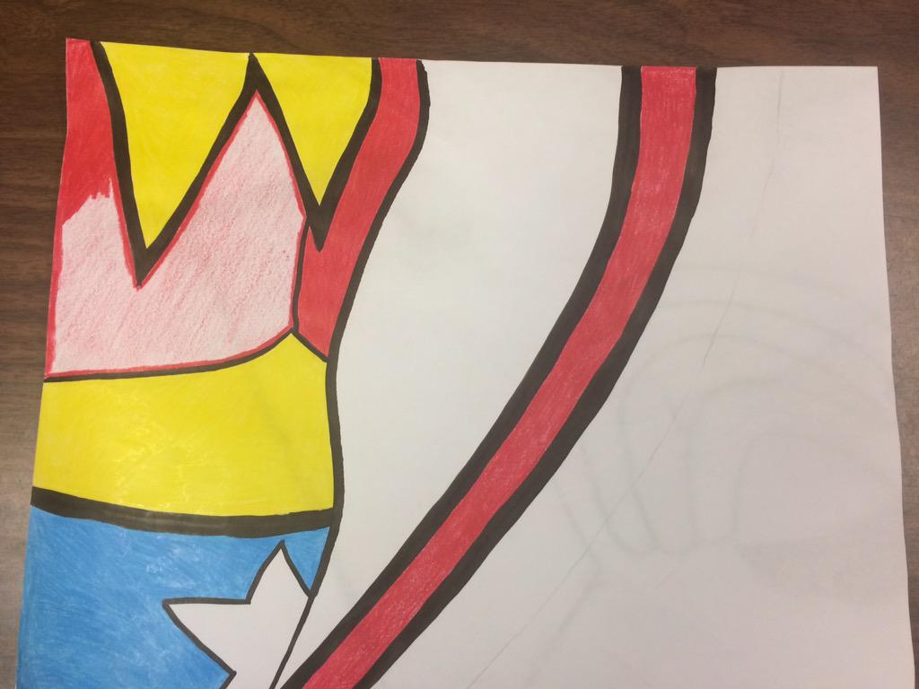 We started a collaborative art project with @MacNeillM3Class and <a href="/MSchienbeinED/">Michael Schienbein</a>. Can you see the big picture?