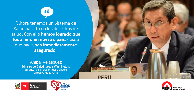 Minsa_Peru's tweet photo. #80AñosMinsa
Ahora en Perú, todo niño #ReciénNacido tiene un seguro de Salud: ministro Velásquez en #OPSCD54 http://t.co/Q57Vr3c6Vx
