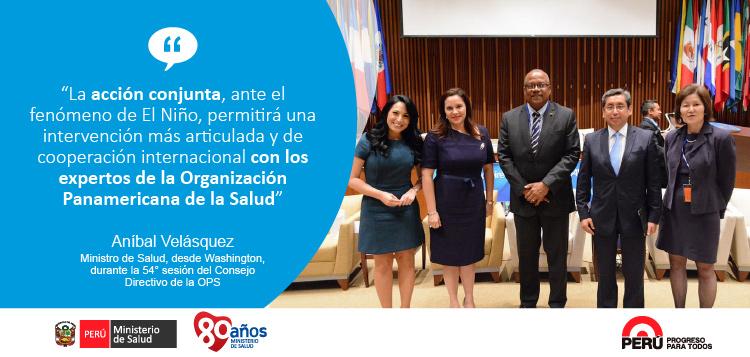 Minsa_Peru's tweet photo. #80AñosMinsa
OPS acoge propuesta peruana para que región se prepare ante #ElNiño #OPSCD54 http://t.co/yPsbGSlVTR http://t.co/jU9EDrbPY5
