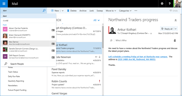 MSFTExchange's tweet photo. Intelligent search that's lightening fast. Learn more about what's in Exchange 2016. http://t.co/ax2VtaJHZQ http://t.co/i4Kk6pAn9j