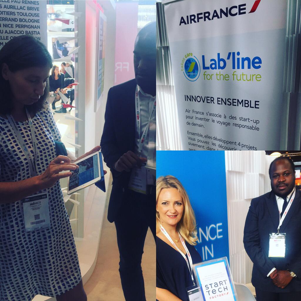 AirShop_app's tweet photo. Hier @airfrance a officiellement présenté @Airshop_App parmi ses partenaires startups au salon topresa! #ShopInTheAir http://t.co/2xWzVxYMlP