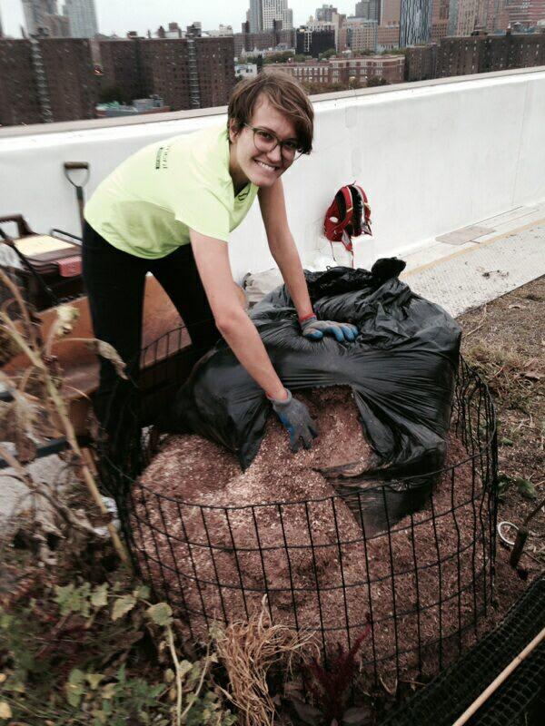 BrooklynMompost's tweet photo. #rainyday means tidy up the #BrooklynMompost @BrooklynGrange corner! Thank you Sabrina for all your help #urbangreen http://t.co/hG5gcvEPsE