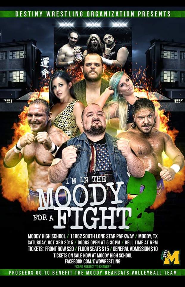 Destiny Wrestling (@dwowrestling) on Twitter photo #MoodyFight2 goes down TONIGHT! See <a href="/DeathRageCartel/">The DeathRage Cartel</a>, @ChadThomas806, @KillerMcKenzie, <a href="/BarbiHayden/">Barbi Hayden</a> and more at 6PM! #MoodyFight2 goes down TONIGHT! See <a href="/DeathRageCartel/">The DeathRage Cartel</a>, @ChadThomas806, @KillerMcKenzie, <a href="/BarbiHayden/">Barbi Hayden</a> and more at 6PM!