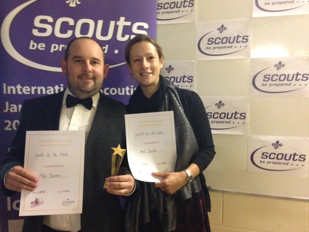 HampshireScouts's tweet photo. Well done to Mike and Mel Baxter and thank you for everything you do for young people! @HantsScoutYC http://t.co/oqcPvl0qkt