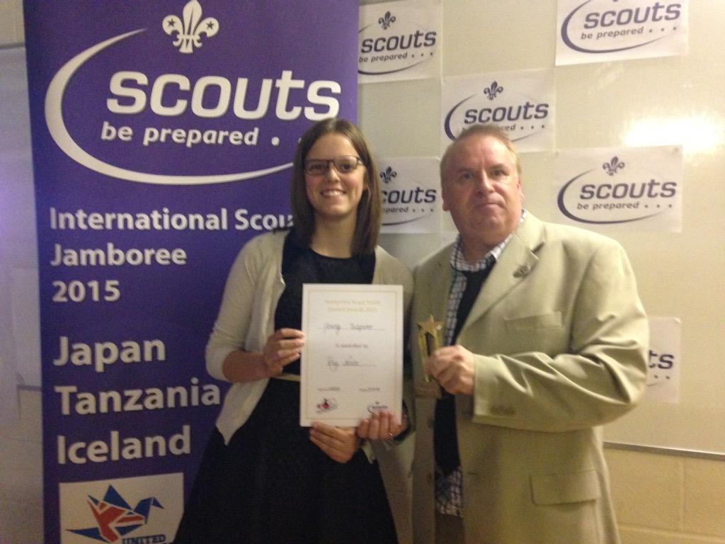 HampshireScouts's tweet photo. Well done to Ray and Sophie for winning our young inspirer awards. http://t.co/6ayJtInqXH