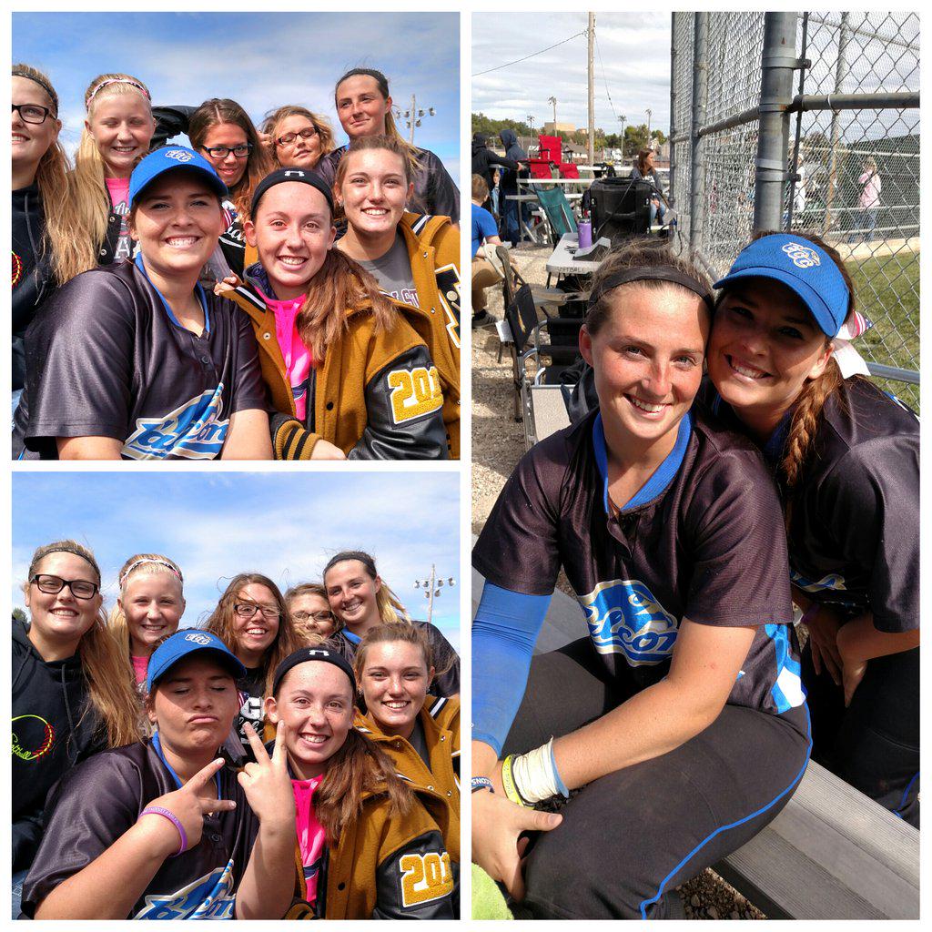 LadyJacketSball's tweet photo. Lady Jackets, coaches, &amp; parents are out in force 2 support our 2 former teammates playing 4 East Central College. http://t.co/9htiAAelar