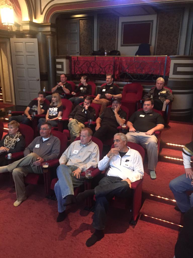 elevenfifty's tweet photo. Guests enjoying the Purdue vs. Michigan State game in our theatre for @BBEIndy's #BBETailgateHack http://t.co/OTqXlQDM16
