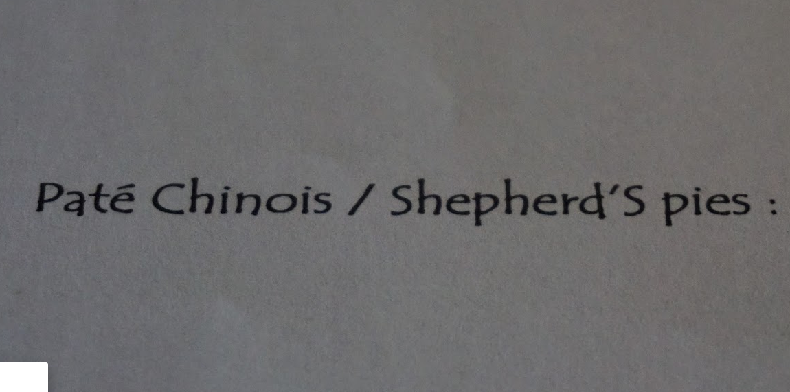 yegventures's tweet photo. Lost in translation? I don't know #French, but I'm sure the French doesn't say #ShepherdsPie. #yegfood #PateChinois http://t.co/K8rylzV9t2