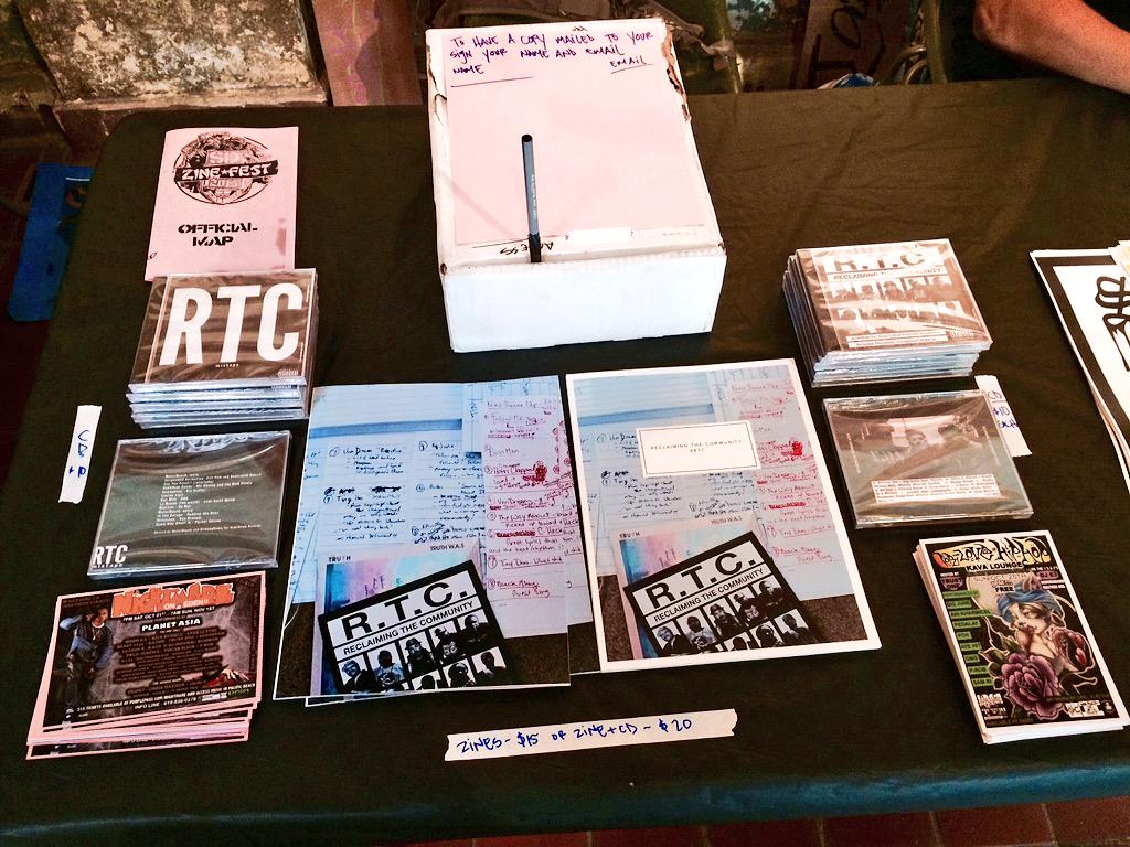 PRKRedison's tweet photo. #RTC and @LoudLovePhoto at @sdzinefest (zines $15, CDs $10, both for $20) #stopby #getchures #southeastart http://t.co/iN3lzIyDBA